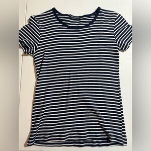 Brandy Melville Black and White Striped Short Sleeve Tee